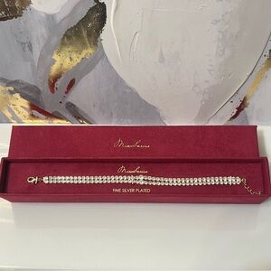 🛍️NIB Mia Sarine Silver Plated Crystal Bracelet in Gold Tone